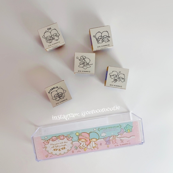 Sanrio Japan Little Twin Stars Stamp Set with Tray